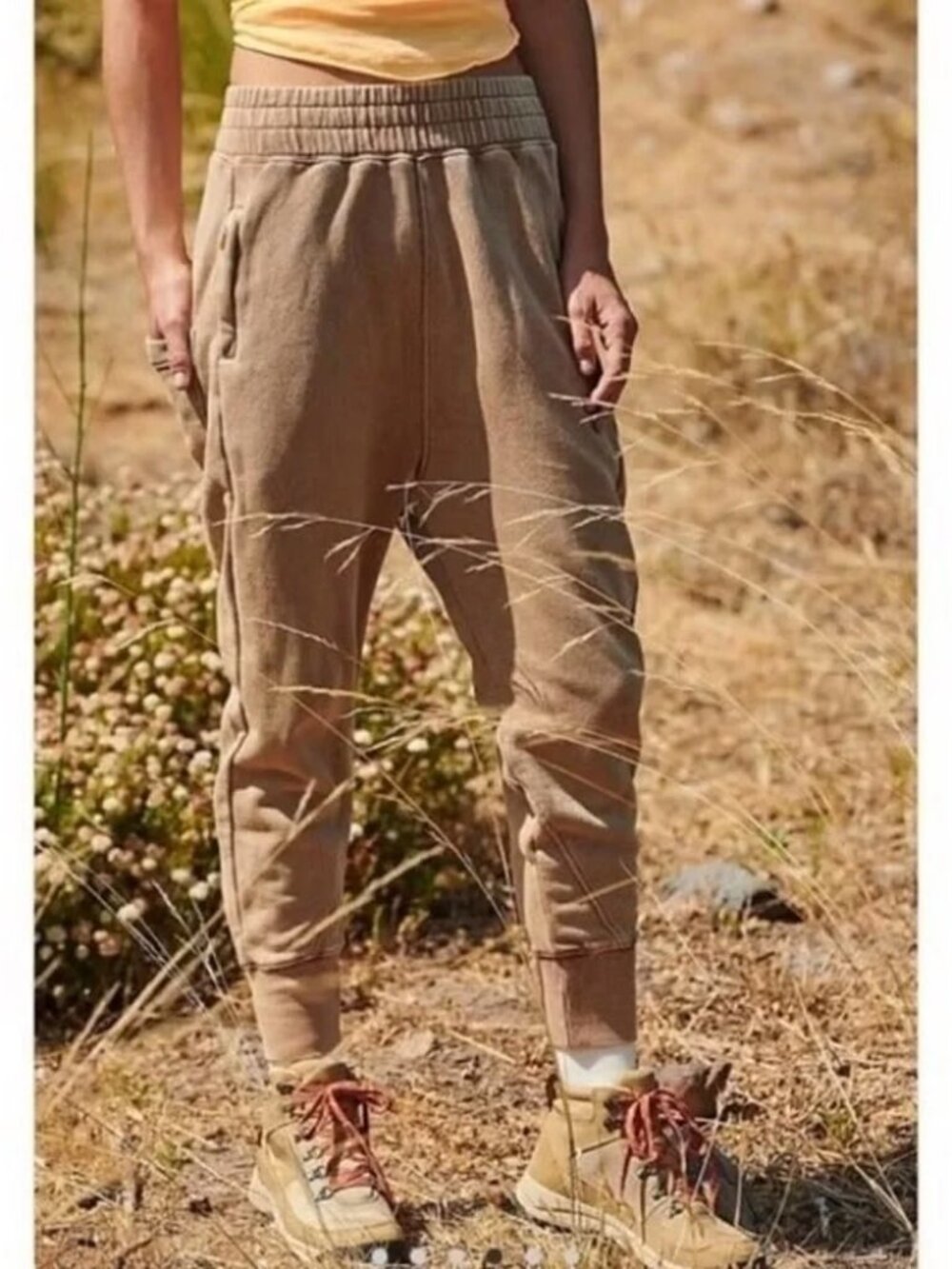 NWOT Free People Movement Women's June Bug Jogger Harem Pants Khaki Size XS